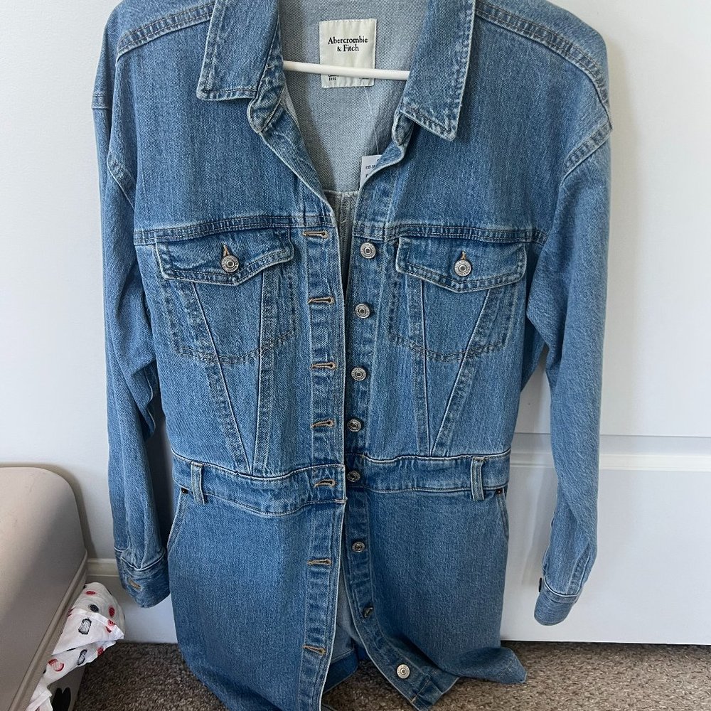 Abercrombie & Fitch Blue Denim Midi Dress